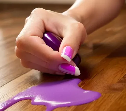 How to get dried nail polish off of hardwood floors?